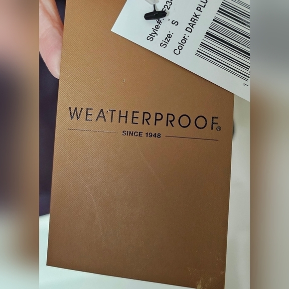 Weatherproof Hooded Midweight Rain Jacket Dark Plum - Picture 16 of 16